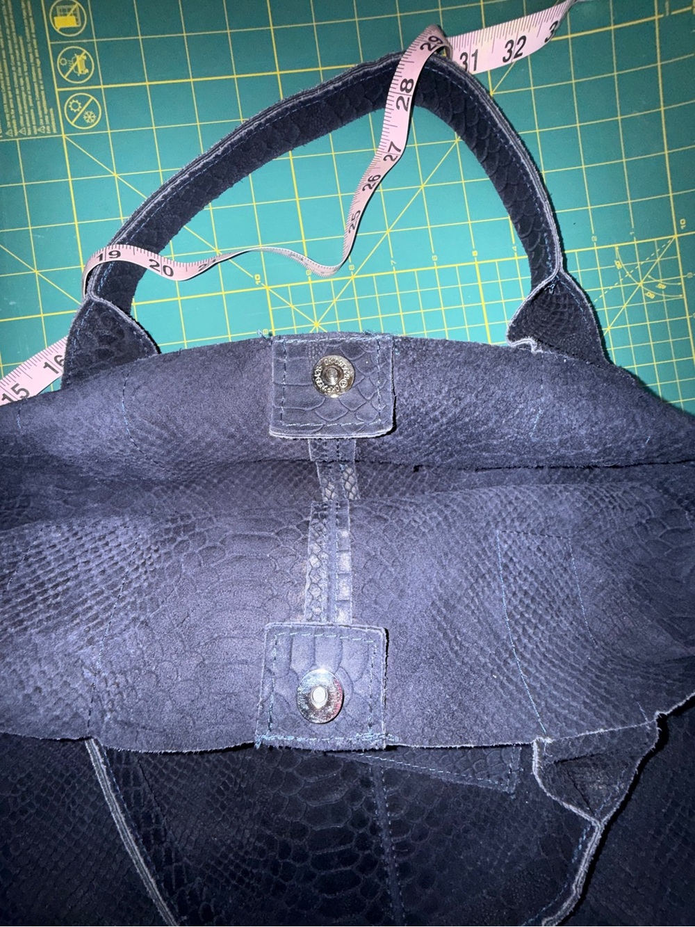 Black Textured Faux-Snake Shoulder Bag
